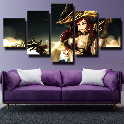 custom 5 panel wall art League Of Legends Miss Fortune home decor-1200 (1)