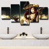 custom 5 panel wall art League Of Legends Miss Fortune home decor-1200 (2)