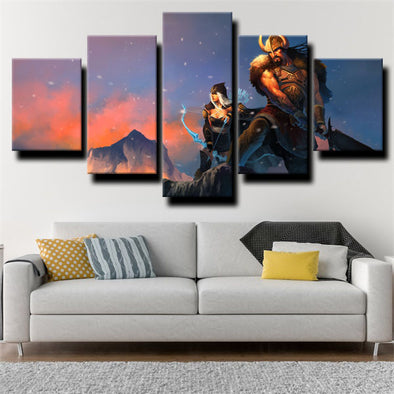custom 5 panel wall art League of Legends Tryndamere home decor-1200 (1)