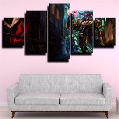 custom 5 panel wall art League of Legends Twisted Fate home decor-1200 (1)