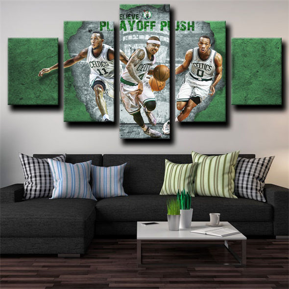 custom 5 panel wall art Prints Boston Celtics Teammates home decor-1240 (1)