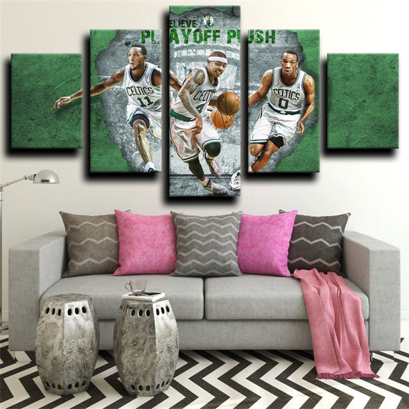 custom 5 panel wall art Prints Boston Celtics Teammates home decor-1240 (2)