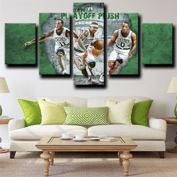 custom 5 panel wall art Prints Boston Celtics Teammates home decor-1240 (3)