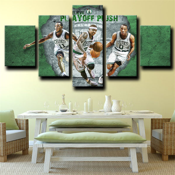 custom 5 panel wall art Prints Boston Celtics Teammates home decor-1240 (4)