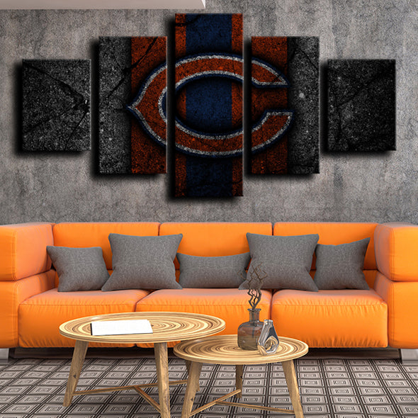 custom 5 panel wall art Prints Chicago Bears Logo home decor-1201 (4)