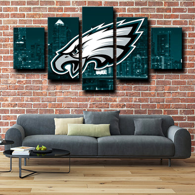 custom 5 panel wall art framed prints Eagles logo home decor-1222 (1)
