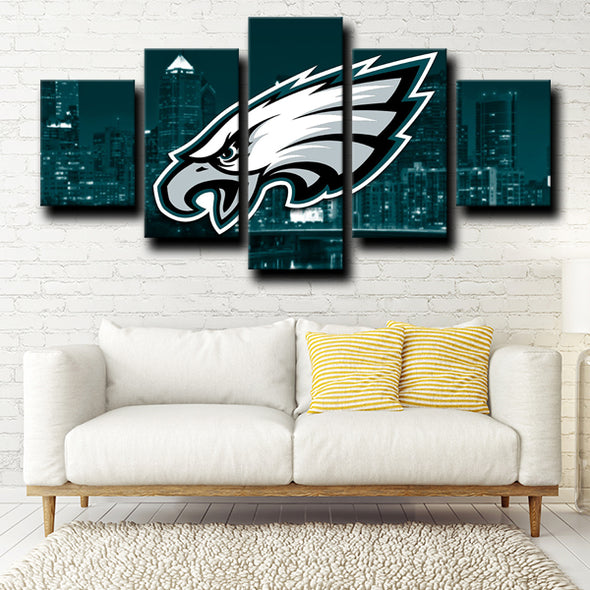 custom 5 panel wall art framed prints Eagles logo home decor-1222 (3)