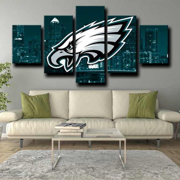 custom 5 panel wall art framed prints Eagles logo home decor-1222 (4)