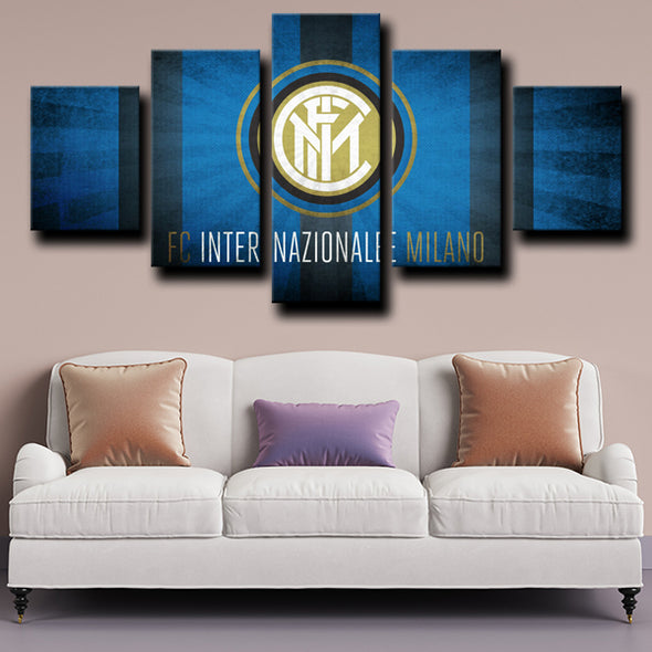 custom 5 panel wall art framed prints Inter Milan Badge decor picture-1210 (1)