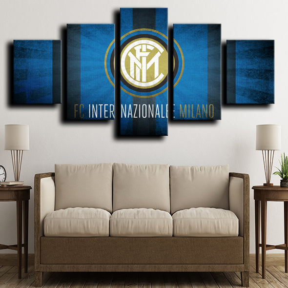 custom 5 panel wall art framed prints Inter Milan Badge decor picture-1210 (3)