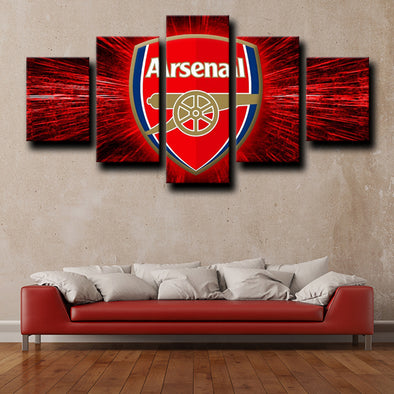 custom 5 panel wall art prints Arsenal Logo Red decor picture-1230 (1)
