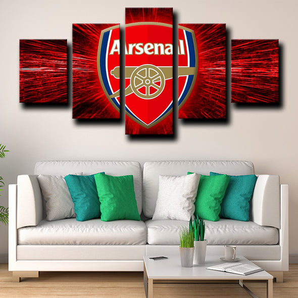 custom 5 panel wall art prints Arsenal Logo Red decor picture-1230 (2)