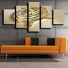 custom 5 panel wall art prints Blue Jackets Logo Gold decor picture-1209 (1)