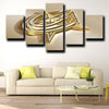 custom 5 panel wall art prints Blue Jackets Logo Gold decor picture-1209 (2)