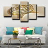 custom 5 panel wall art prints Blue Jackets Logo Gold decor picture-1209 (4)