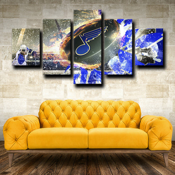 custom 5 panel wall art prints St. Louis Blues Logo home decor-1222 (1)