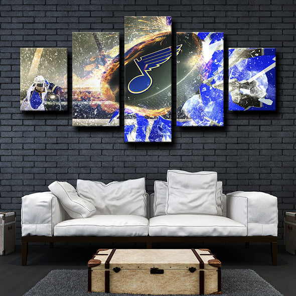 custom 5 panel wall art prints St. Louis Blues Logo home decor-1222 (4)