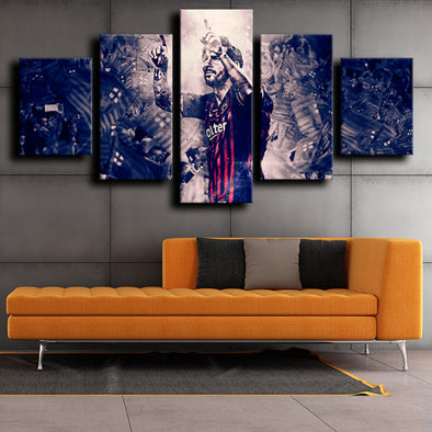 custom 5 piece canvas art prints Barcelona Messi wall picture-1209 (1)