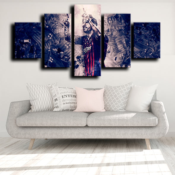 custom 5 piece canvas art prints Barcelona Messi wall picture-1209 (3)