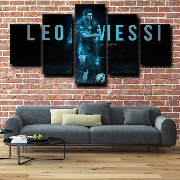 custom 5 piece canvas art prints Barcelona Messi wall picture-1218 (3)