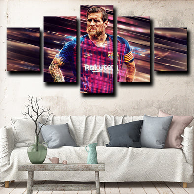 custom 5 piece canvas art prints Barcelona Messi wall picture-1219 (1)