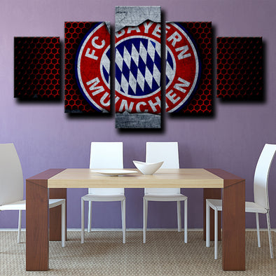 custom 5 piece canvas art prints Bayern Logo Emblem wall picture-1207 (1)