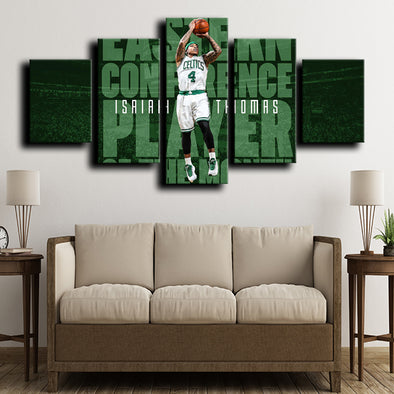 custom 5 piece canvas art prints Celtics Thomas wall decor-1202 (1)