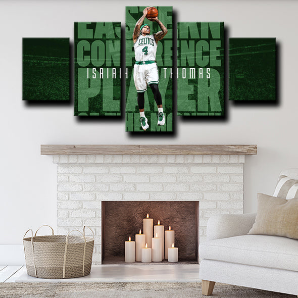 custom 5 piece canvas art prints Celtics Thomas wall decor-1202 (2)