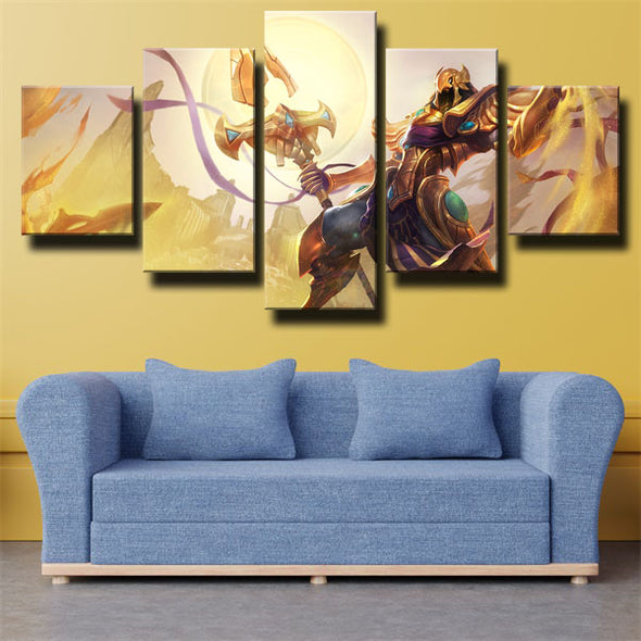 custom 5 piece canvas art prints League Legends Azir wall picture-1200 (3)