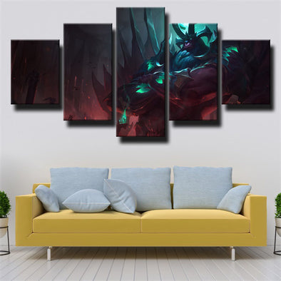custom 5 piece canvas art prints League Of Legends Galio wall picture-1200 (1)