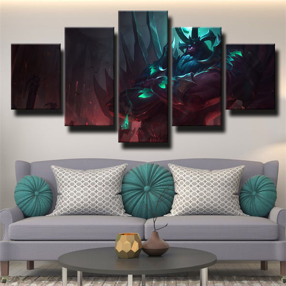 custom 5 piece canvas art prints League Of Legends Galio wall picture-1200 (3)