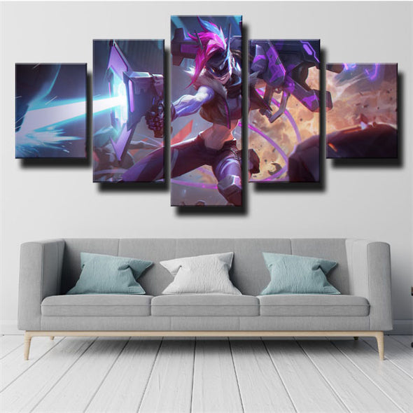 custom 5 piece canvas art prints League Of Legends Jinx wall picture-1200 (3)