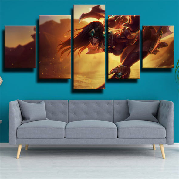custom 5 piece canvas art prints League of Legends Sivir wall picture-1200 (3)