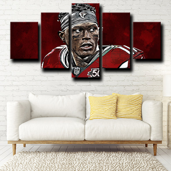 custom 5 piece canvas prints Atlanta Falcons Jones wall picture-1241 (4)