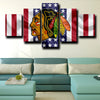 custom 5 piece canvas prints Chicago Blackhawks Logo live room decor-1215 (2)