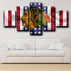 custom 5 piece canvas prints Chicago Blackhawks Logo live room decor-1215 (4)