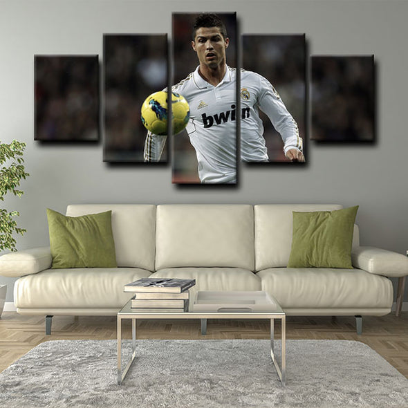 custom 5 piece canvas prints Cristiano Ronaldo live room decor1215 (2)