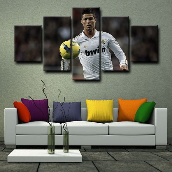 custom 5 piece canvas prints Cristiano Ronaldo live room decor1215 (4