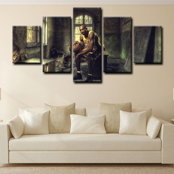  custom 5 piece canvas prints Kobe Bryant live room decor1227 (4)
