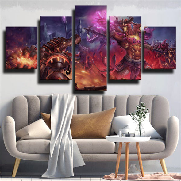 custom 5 piece canvas prints League Of Legends Nasus  live room decor-1200 (1)