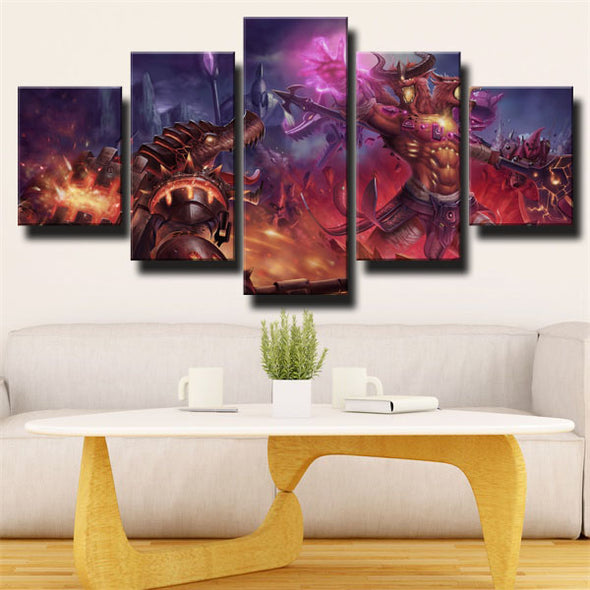 custom 5 piece canvas prints League Of Legends Nasus  live room decor-1200 (2)