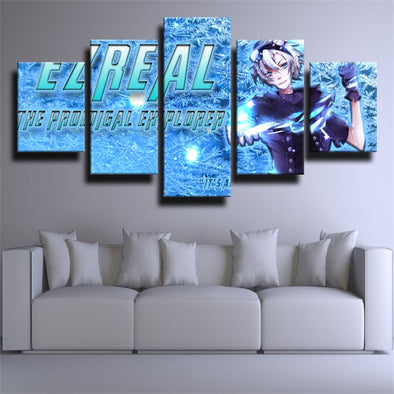 custom 5 piece canvas prints League of Legends Ezreal live room decor-1200 (1)