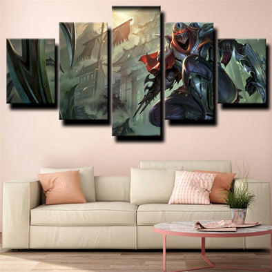 custom 5 piece canvas prints League of Legends Zed live room decor-1200 (1)