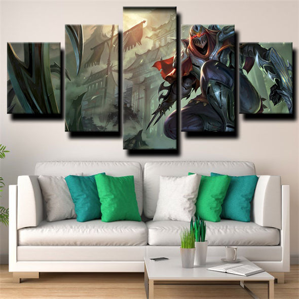 custom 5 piece canvas prints League of Legends Zed live room decor-1200 (3)