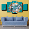custom 5 piece canvas prints Miami Dolphins logo Emblem wall picture-1221 (4)