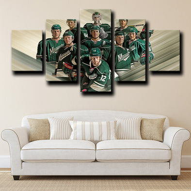 custom 5 piece canvas prints Minnesota Wild Teammates live room decor-1206 (1)