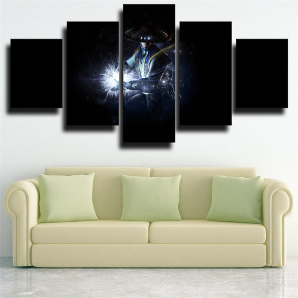 custom 5 piece canvas prints Mortal Kombat X Raiden live room decor-1538 (1)