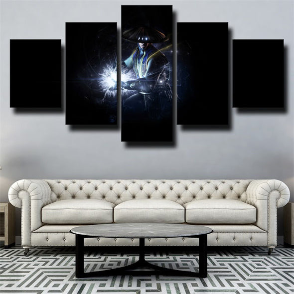 custom 5 piece canvas prints Mortal Kombat X Raiden live room decor-1538 (2)