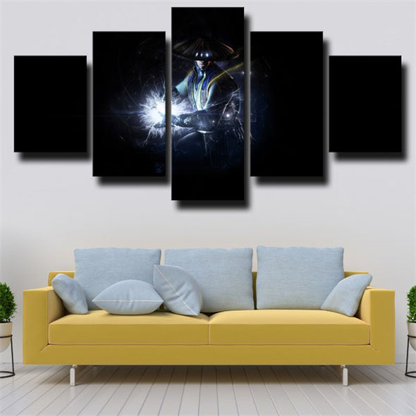 custom 5 piece canvas prints Mortal Kombat X Raiden live room decor-1538 (3)