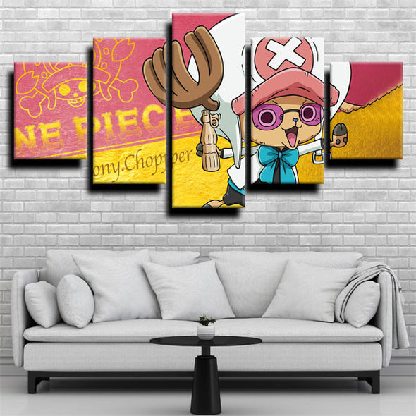 custom 5 piece canvas prints One Piece Tony Tony Chopper room decor-1200 (1)